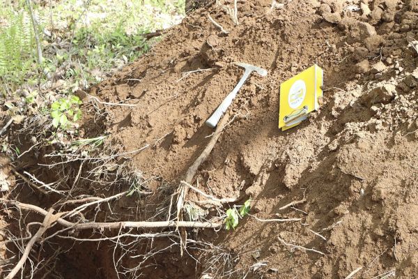 Soil profile pit ready for evaluation near Fairfax